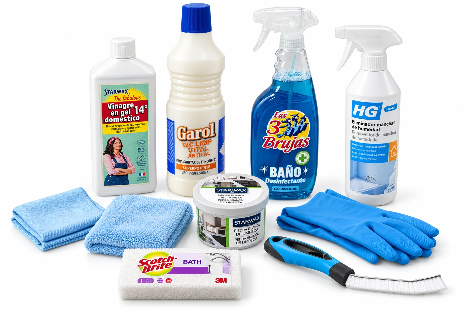 Montaje del kit completo de limpieza de baño
